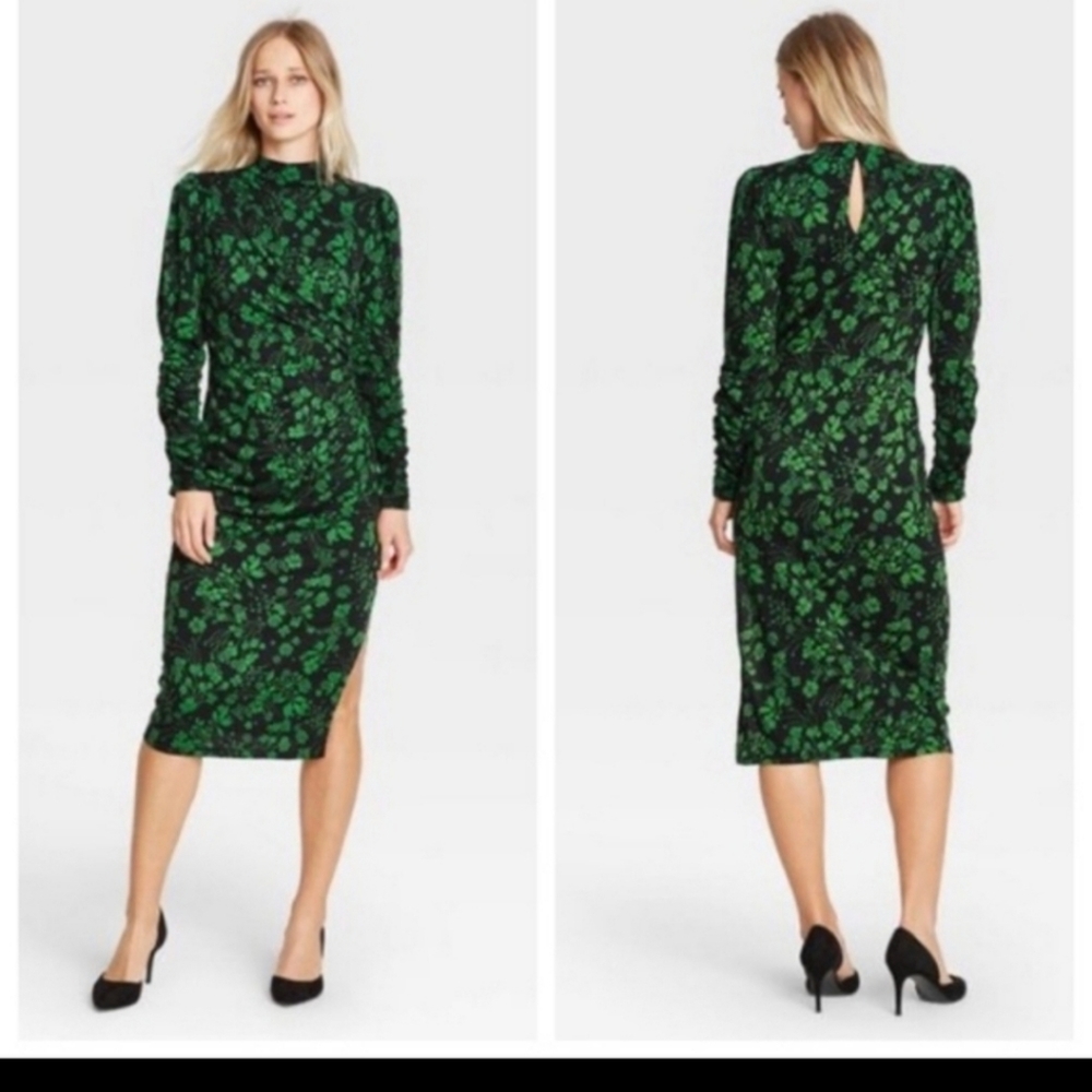 NEW! Who What Wear Midnight Foilage Dress